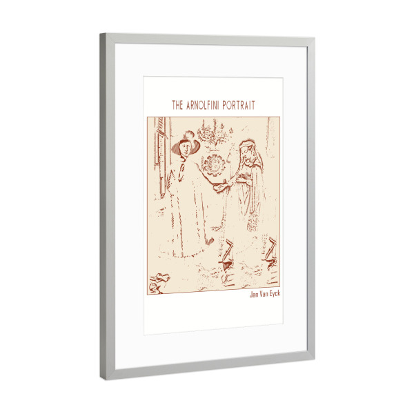 Poster mit Rahmen Silber "Das Arnolfini-Porträt" artboxONE - Abstrakt