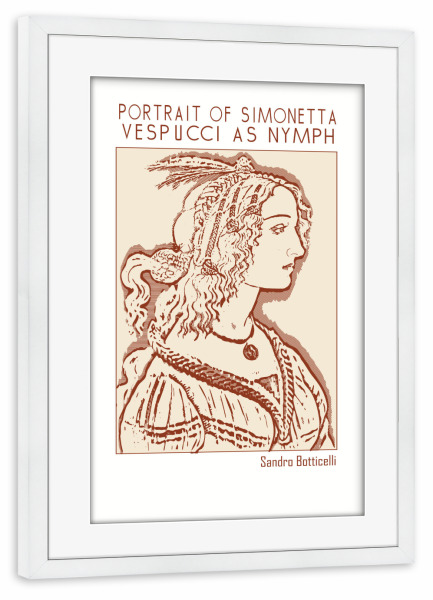 Poster mit Rahmen weiß "Simonetta Vespucci" artboxONE - Abstrakt