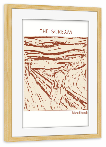 Poster mit Rahmen kiefer "Der Schrei – Edvard Munch" artboxONE - Abstrakt