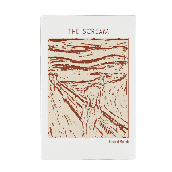 Metall Poster "Der Schrei – Edvard Munch" artboxONE - Abstrakt