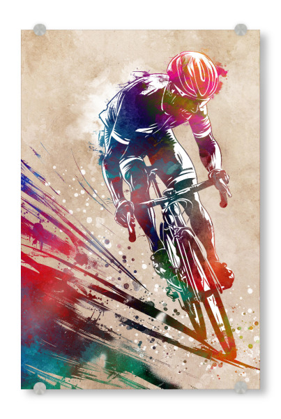 Acrylglasbild "Radsportkunst W" artboxONE - Sport,Sport / Motivation - Fahrrad,Radfahren,Fahrrad,Biker,Radfahrer,Grafik