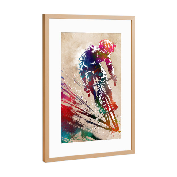 Poster mit Rahmen Kupfer "Radsportkunst W" artboxONE - Sport,Sport / Motivation - Fahrrad,Radfahren,Fahrrad,Biker,Radfahrer,Grafik