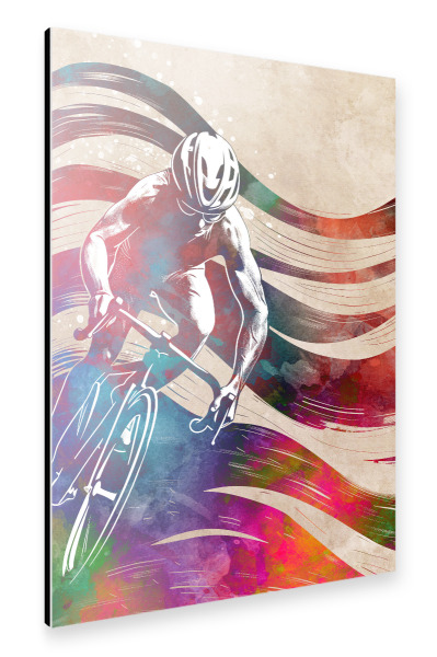 Alu-Dibond "Radsport Kunst U" 75x50 cm artboxONE