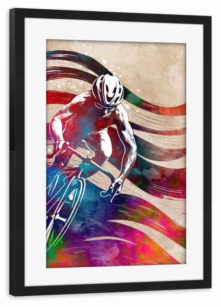 Poster mit Rahmen schwarz "Radsport Kunst U" artboxONE - Sport,Sport / Motivation - Fahrrad,Radfahren,Fahrrad,Biker,Radfahrer,Grafik