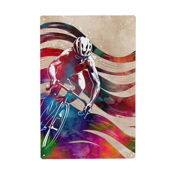 Metall Poster "Radsport Kunst U" artboxONE - Sport,Sport / Motivation - Fahrrad,Radfahren,Fahrrad,Biker,Radfahrer,Grafik - Blechschild
