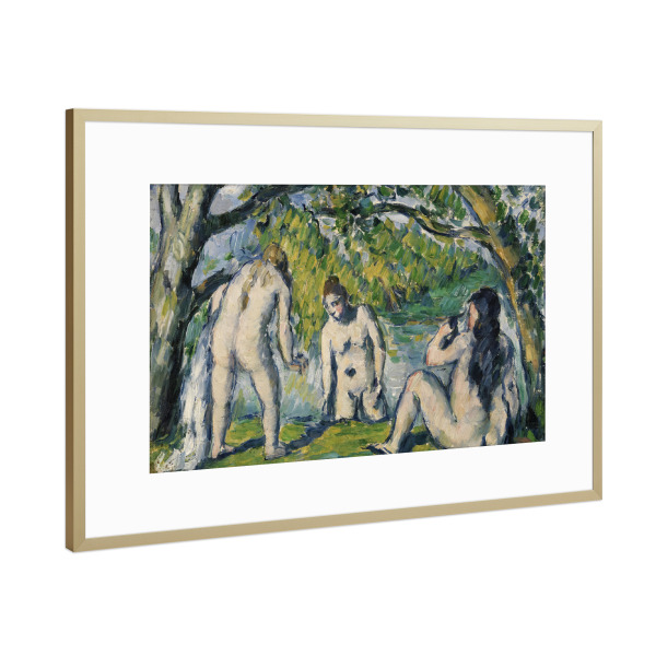 Poster mit Rahmen Gold "Post-impressionism Three Bathers" artboxONE - Menschen,Liebe,Für Mama,Für Papa,Männer
