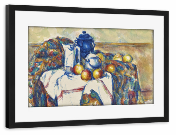 Poster mit Rahmen schwarz "Stillleben mit blauem Topf" artboxONE - Für Mama,Für Papa