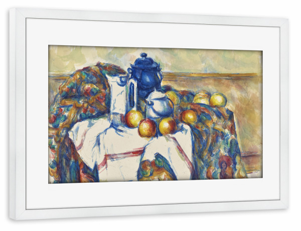 Poster mit Rahmen weiß "Stillleben mit blauem Topf" artboxONE - Für Mama,Für Papa