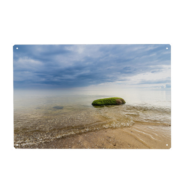 Holzbild "Findling am Strand auf Usedom" artboxONE - Natur,Reise,Reise / Strand und Meer