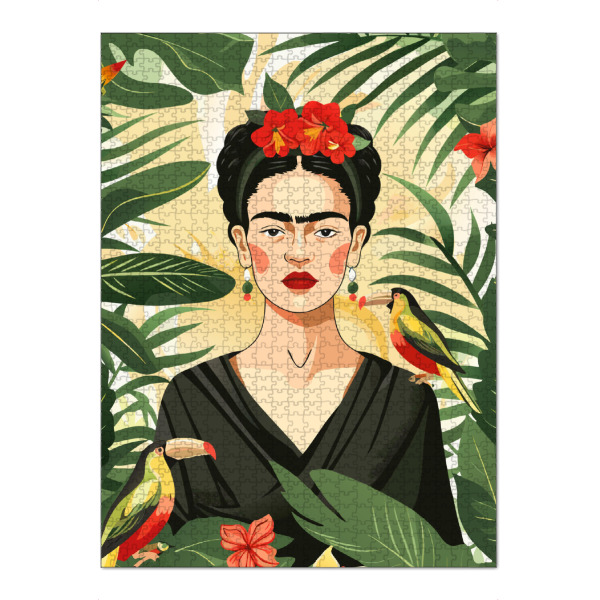 Puzzle Ravensburger "Frida kahlo with birds" artboxONE - Floral,Menschen