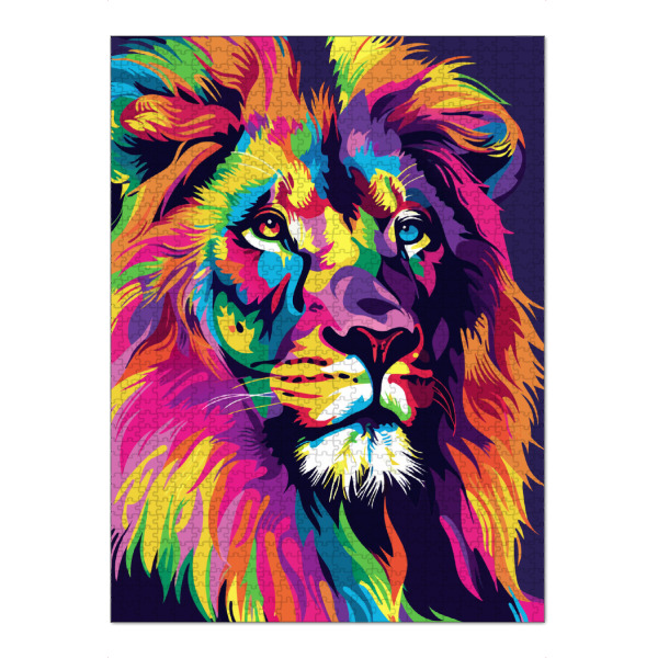 Puzzle Ravensburger "Lion colorful pop art" artboxONE - Tiere - Pop art,Modern,Colorful,Animal,Modern art,Contemporary art,Lion,King of the jungle