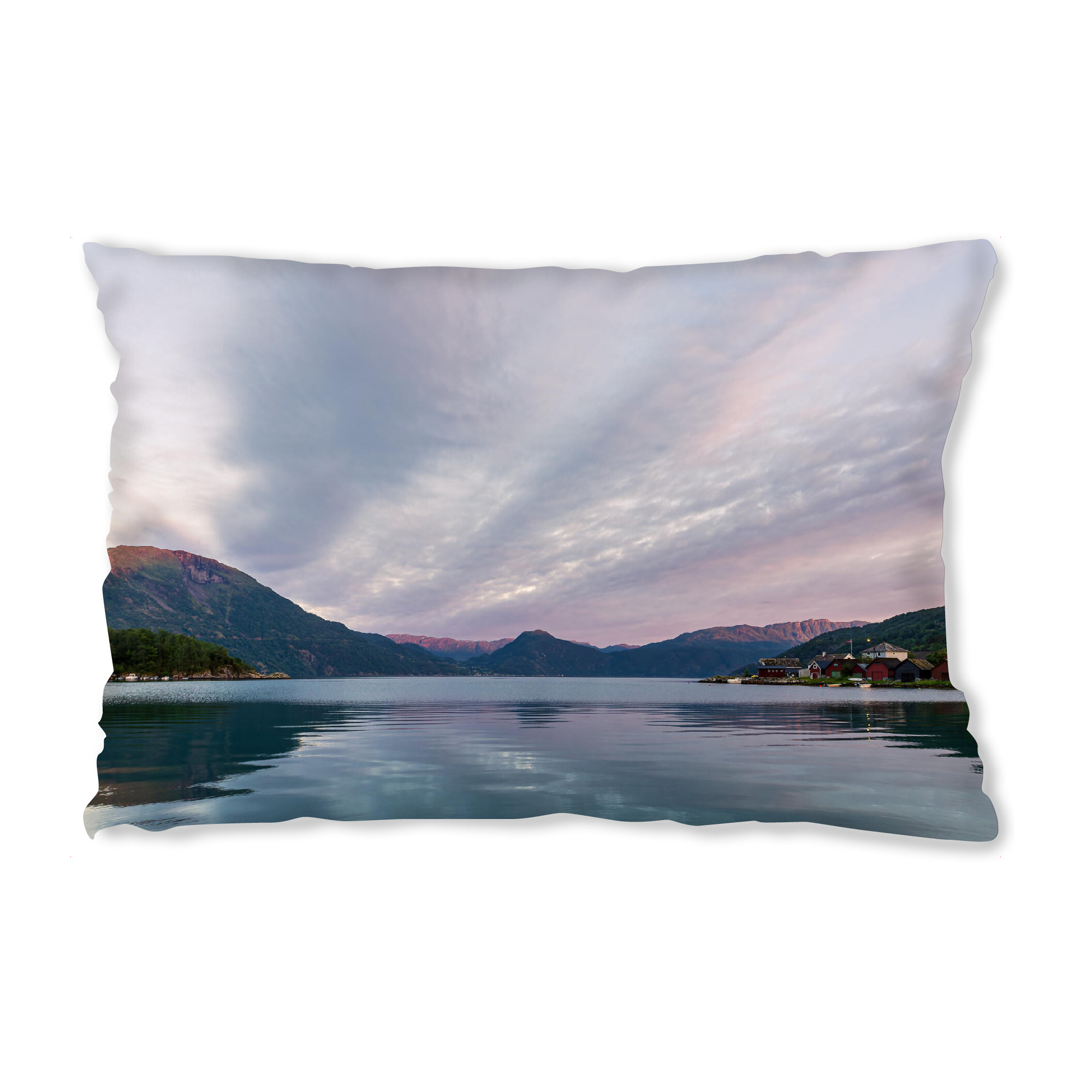 Design-Kissen "Åkrafjord am Abend" artboxONE - Natur,Reise,Reise / Strand und Meer,Reise / Länder