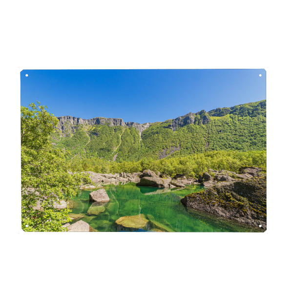 Holzbild "Gletschersee Bondhusvatnet" artboxONE - Natur,Reise,Reise / Länder