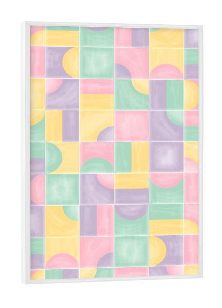 Poster mit weißem Rahmen "Weiche Bonbonfliesen" artboxONE - Abstrakt,Geometrie