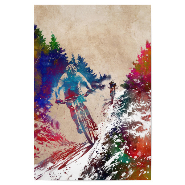 Poster 30x20 cm "Mountainbiker-Sportkunst B" artboxONE - Sport,Sport / Sommerspiele - Fahrrad,Radfahren,Fahrrad,Biker,Radfahrer,Grafik
