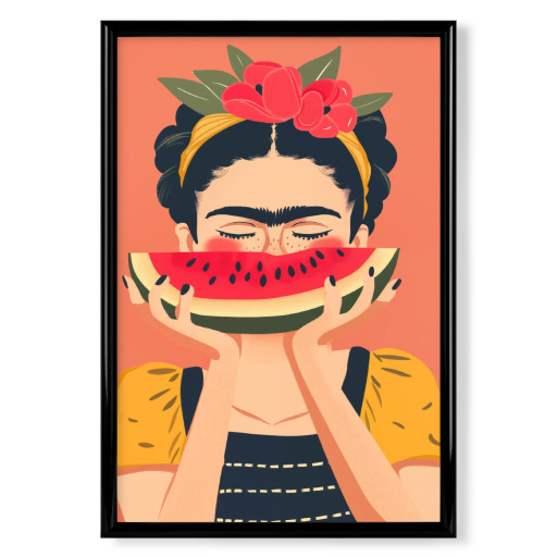 Frida Kahlo mit Wassermelone