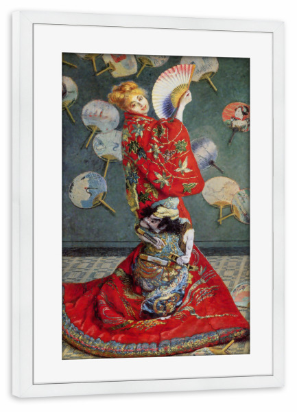 Poster mit Rahmen weiß "Monet La-Japonaise" artboxONE - Typografie,Abstrakt,Menschen
