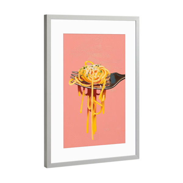 Poster mit Rahmen Silber "Spagetti Liebe" artboxONE - Essen & Trinken,Abstrakt,Reise / Strand und Meer