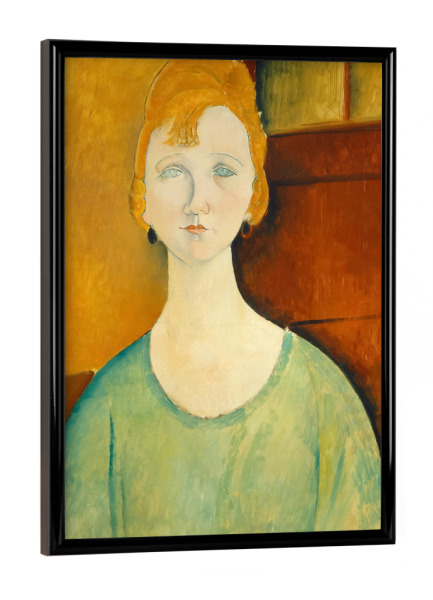 Poster mit schwarzem Rahmen "Mädchen in einer grünen Bluse" artboxONE - Menschen,Liebe,Für Mama,Für Papa
