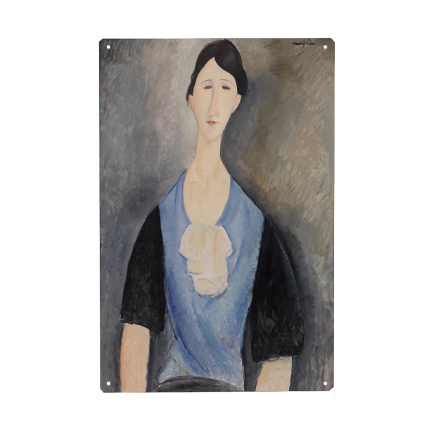 Holzbild "Junge Frau in Blau" artboxONE - Menschen,Liebe,Für Mama,Für Papa