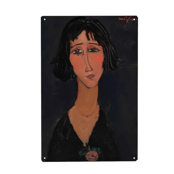 Holzbild "Junge Frau mit Rose" artboxONE - Menschen,Liebe,Für Mama,Für Papa