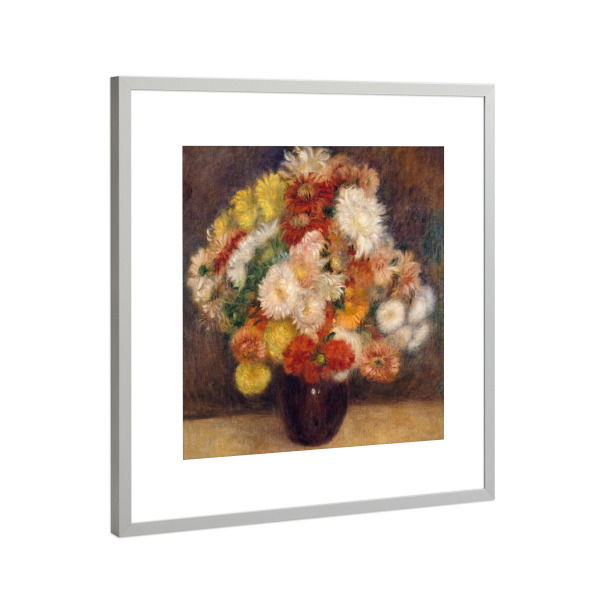 Poster mit Rahmen Silber "Strauß Chrysanthemen" artboxONE - Floral,Liebe,Für Mama,Für Papa