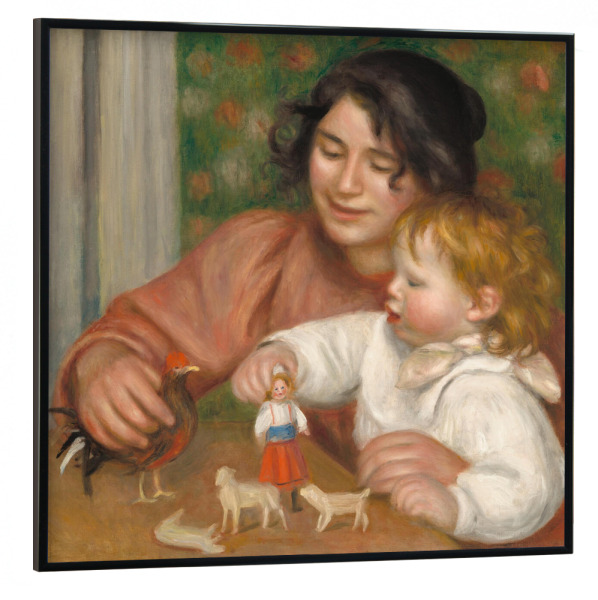 Poster mit schwarzem Rahmen 30x30 cm "Kind mit Spielzeug" artboxONE - Für Kinder,Menschen,Liebe,Für Mama,Für Papa