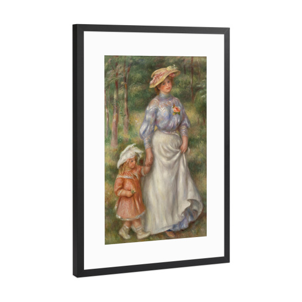 Poster mit Rahmen Schwarz (Metallic) "Mädchenpromenade" artboxONE - Für Kinder,Menschen,Liebe,Für Mama,Für Papa