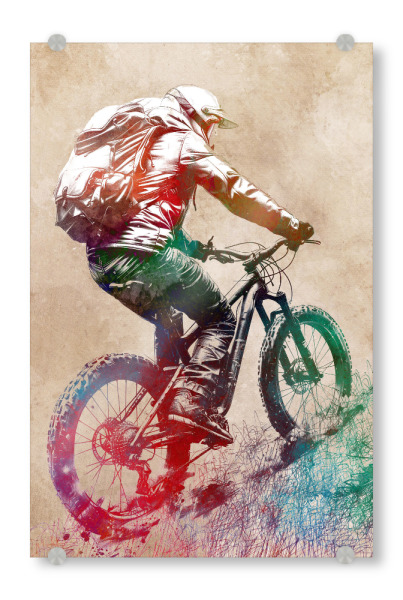 Acrylglasbild "Mountainbiker-Sportkunst A" artboxONE - Sport,Sport / Sommerspiele - Fahrrad,Radfahren,Fahrrad,Biker,Radfahrer,Grafik