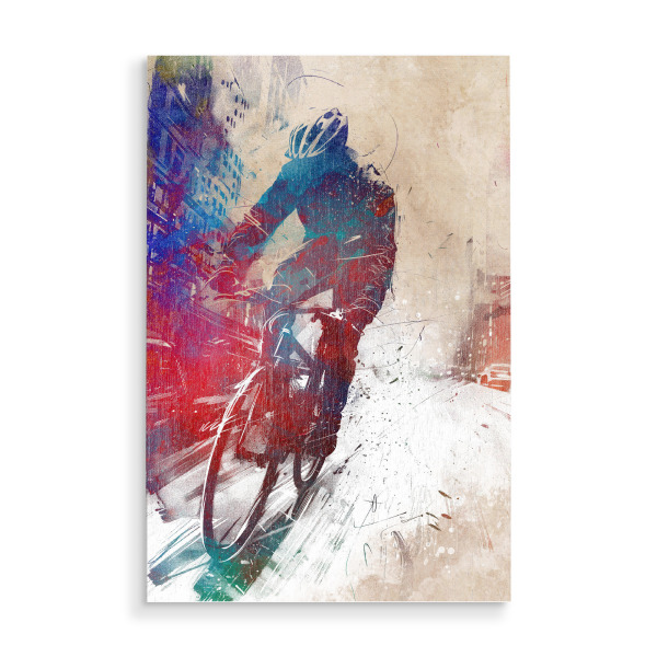 Holzbild "Fahrradsport Sport J" artboxONE - Sport,Sport / Motivation - Fahrrad,Radfahren,Fahrrad,Biker,Radfahrer,Grafik
