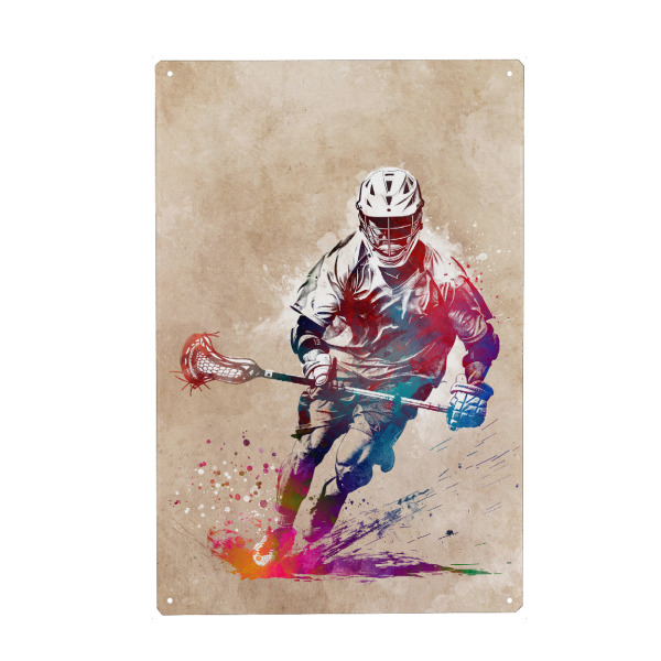 Holzbild "Lacrosse-Sportkunst F" artboxONE - Sport,Sport / Sommerspiele - Lacrosse,Lacrosse-spieler,Spieler,Sport,Sport,Grafik