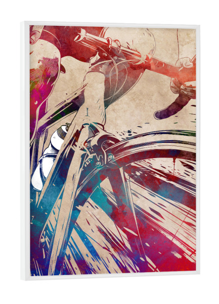 Poster mit weißem Rahmen "Fahrradsport Sport L" artboxONE - Sport,Sport / Sommerspiele - Fahrrad,Radfahren,Fahrrad,Biker,Radfahrer,Grafik