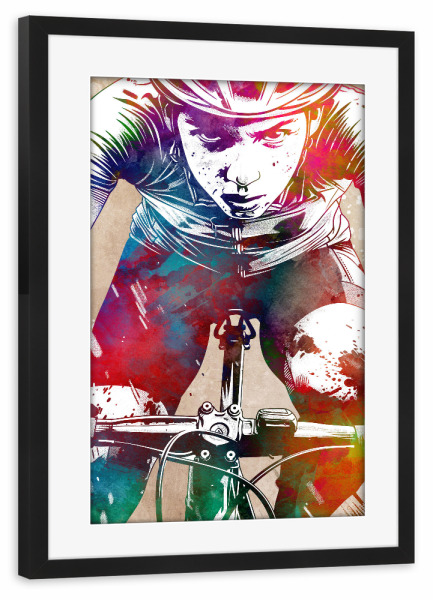 Poster mit Rahmen schwarz "Fahrradsport Sport M" artboxONE - Sport,Sport / Sommerspiele - Fahrrad,Radfahren,Fahrrad,Biker,Radfahrer,Grafik