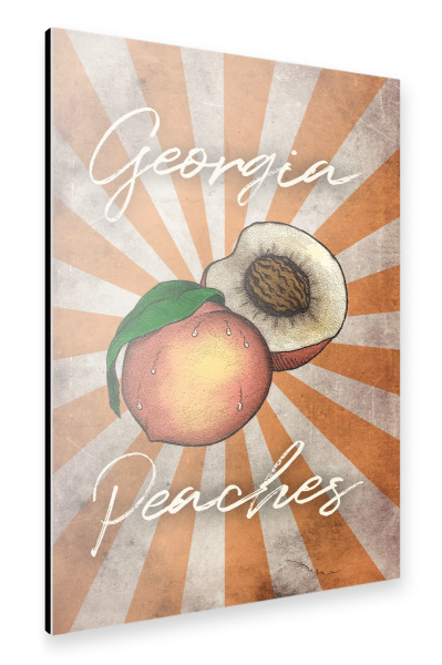 Alu-Dibond "Peaches Retro" 75x50 cm artboxONE