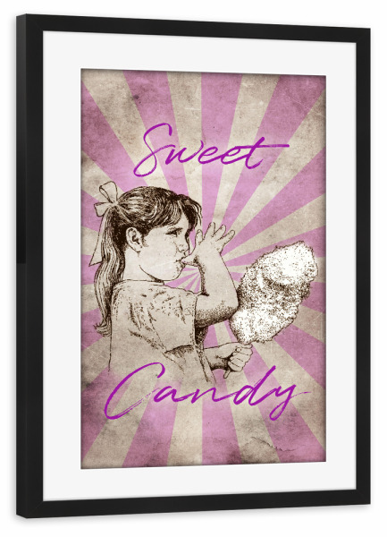 Poster mit Rahmen schwarz "Candy Retro" artboxONE - Für Kinder,Essen & Trinken,Für Mama