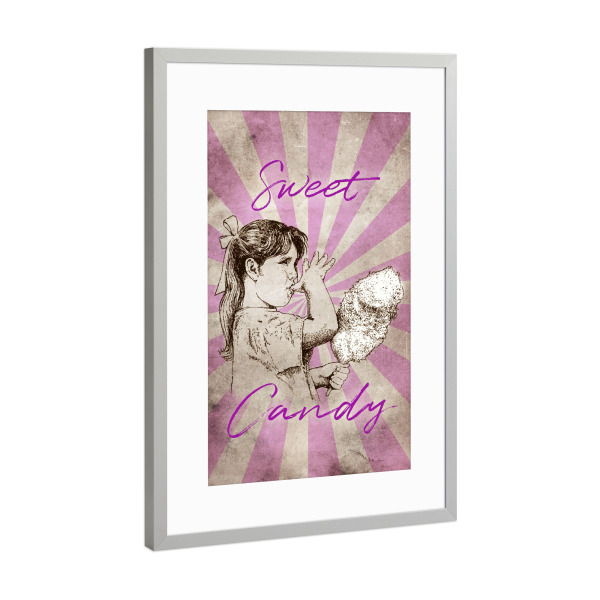 Poster mit Rahmen Silber "Candy Retro" artboxONE - Für Kinder,Essen & Trinken,Für Mama