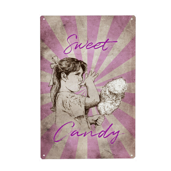 Metall Poster "Candy Retro" artboxONE - Für Kinder,Essen & Trinken,Für Mama