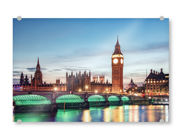 Acrylglasbild "Big Ben in der Abenddämmerung" artboxONE - Städte,Städte / London,Reise,Architektur,Reise / Länder