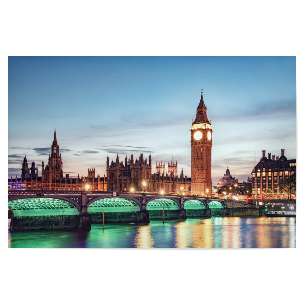 Poster 30x20 cm "Big Ben in der Abenddämmerung" artboxONE - Städte,Städte / London,Reise,Architektur,Reise / Länder