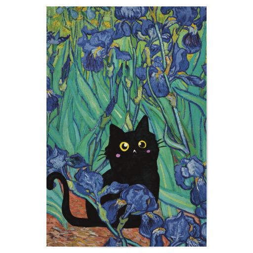 Cat In Irises