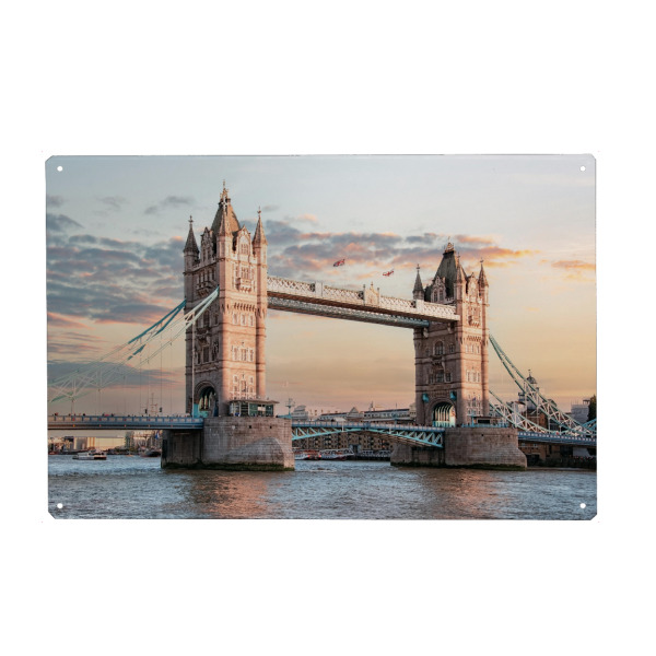 Holzbild "The Tower Bridge at sunset" artboxONE - Städte,Städte / London,Reise,Architektur,Reise / Länder
