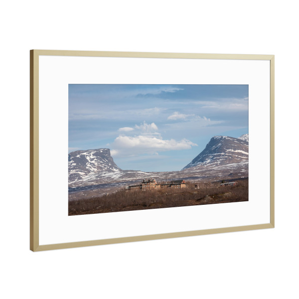 Poster mit Rahmen Gold "Abisko" artboxONE - Natur,Reise - Lapporten,Schweden,Skanden,Skandinavien,Lappland,Norrbottens län,Kungsleden