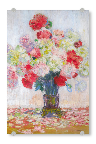 Acrylglasbild "Monet Vase mit Pfingstrosen" artboxONE - Natur,Floral,Abstrakt