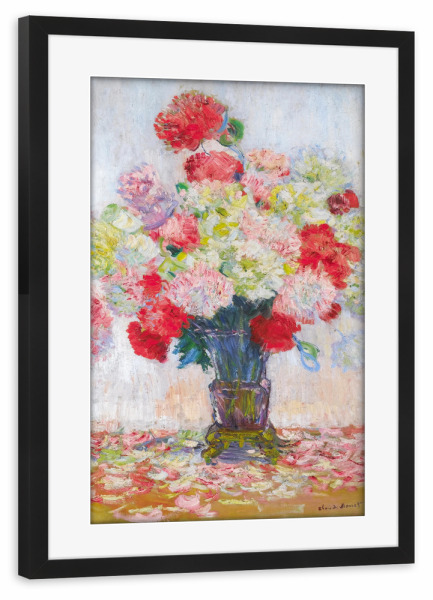 Poster mit Rahmen schwarz "Monet Vase mit Pfingstrosen" artboxONE - Natur,Floral,Abstrakt
