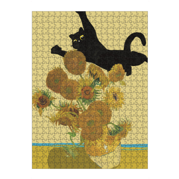 Puzzle Ravensburger "Cat In Sunflowers" artboxONE - Floral,Tiere