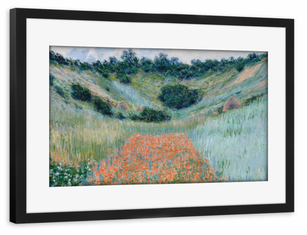 Poster mit Rahmen schwarz "Claude-Monet Mohnfeld bei Giverny" artboxONE - Natur,Floral,Abstrakt
