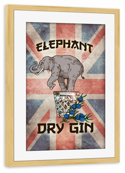 Poster mit Rahmen kiefer "Gin Vintage" artboxONE - Für Papa,Männer,Essen & Trinken / Alkohol