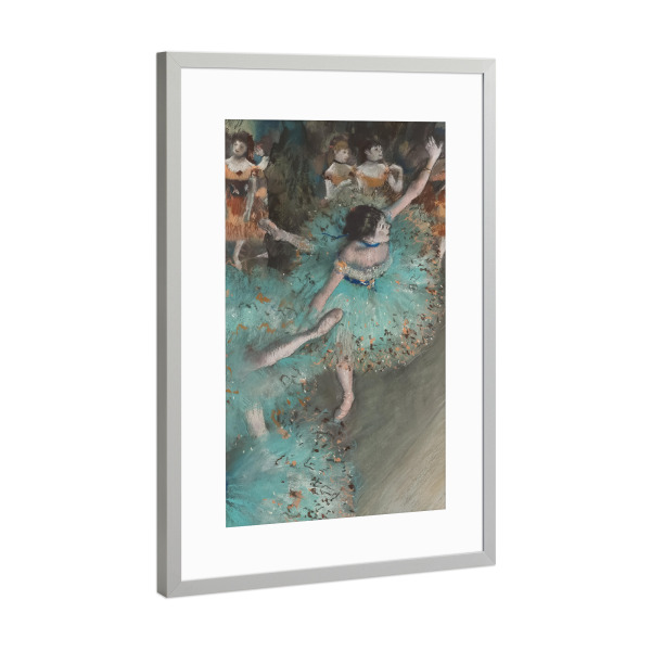 Poster mit Rahmen Silber "Tänzerin in Grün" artboxONE - Für Mama,Für Papa