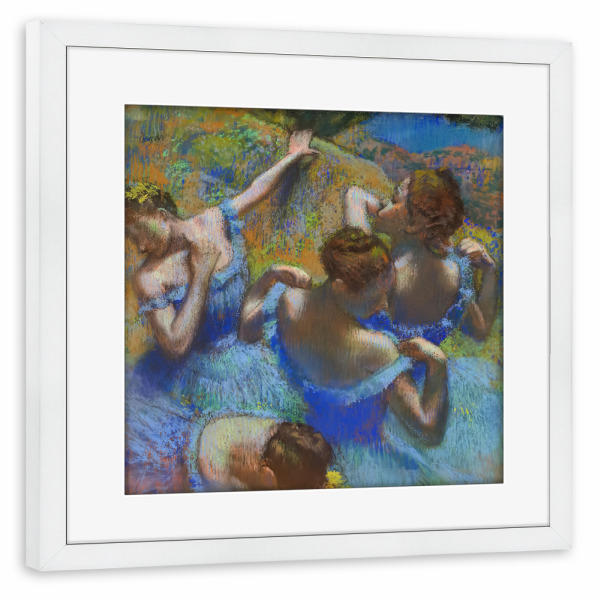 Poster mit Rahmen weiß "Blaue Tänzer" artboxONE - Menschen,Musik,Liebe,Für Mama,Für Papa