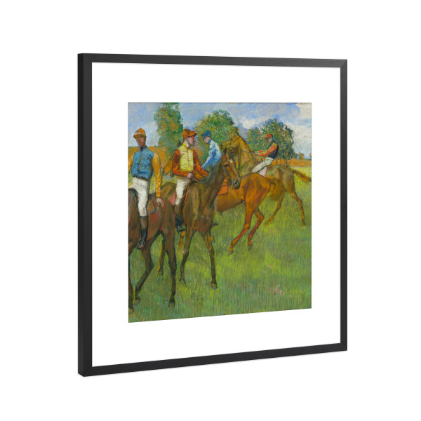 Poster mit Rahmen Schwarz (Metallic) "Vor dem Rennen" artboxONE - Menschen,Sport,Für Mama,Für Papa,Männer